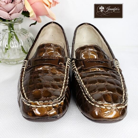 3/$30 Sperry Top-Sider Women's Chatham Bronze Croc Loafers - Picture 4 of 14